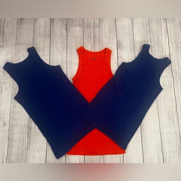 GALAXI bundle of 3 items men orange and Blue Tank Tops/size S - Picture 2 of 11